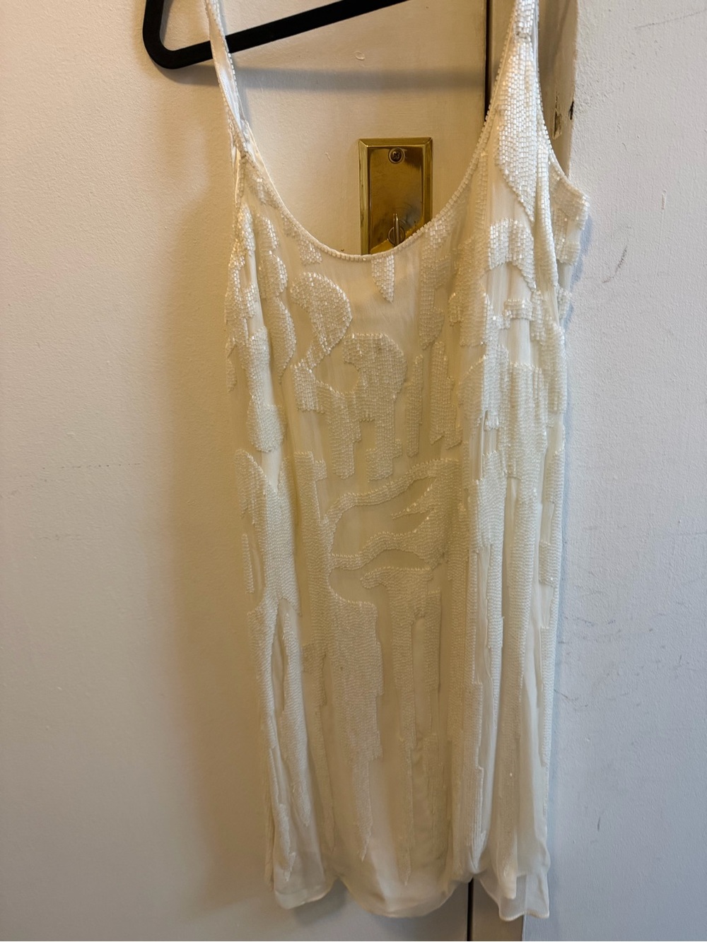 White Beaded mini Dress - Women's Elegant Evening Dress
